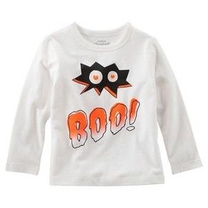 Oshkosh B'Gosh Baby size 18M Halloween Glow in Dark Tee Halloween Boo White NEW